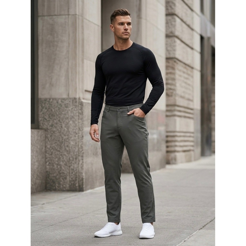 Lululemon Commission Slim-Fit Pant 44 Sage Grey Warpstreme LM5AQ9S